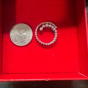 Elegant Silver Spiral Diamond Earrings